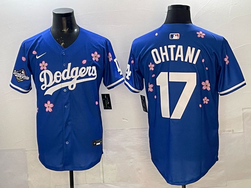 Men Nike 2026 Los Angeles Dodgers #17 Ohtani Blue Sakura Edition Game MLB Jersey 052->los angeles dodgers->MLB Jersey